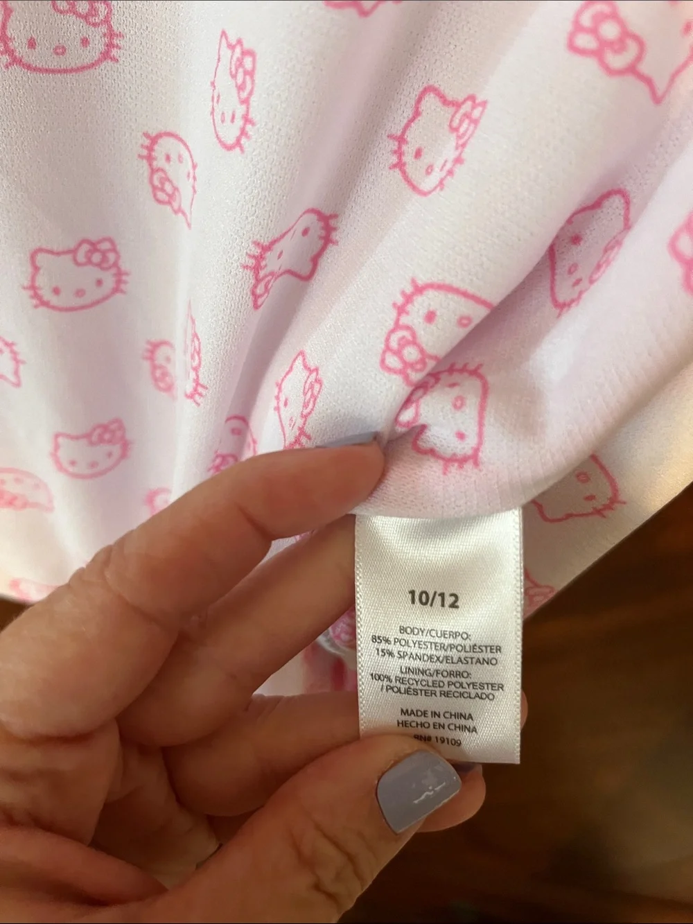 Hello Kitty Hot Pink and White Striped Girls Swim Suit